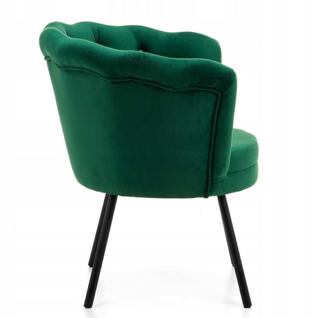 Fotel Muszelka GLAMUR BUTELKOWA ZIELEŃ - obrazek 3