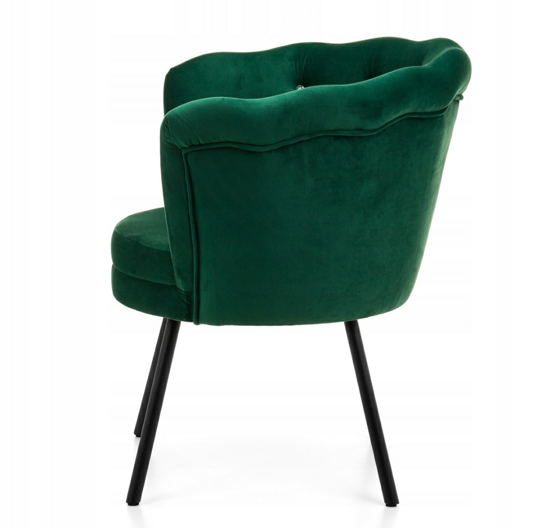 Fotel Muszelka GLAMUR BUTELKOWA ZIELEŃ - obrazek 2