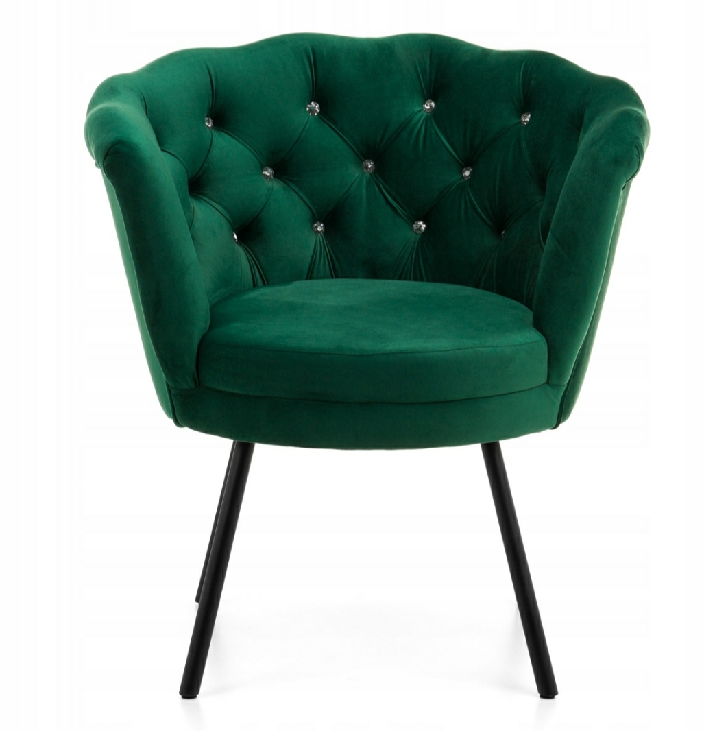 Fotel Muszelka GLAMUR BUTELKOWA ZIELEŃ - obrazek 4