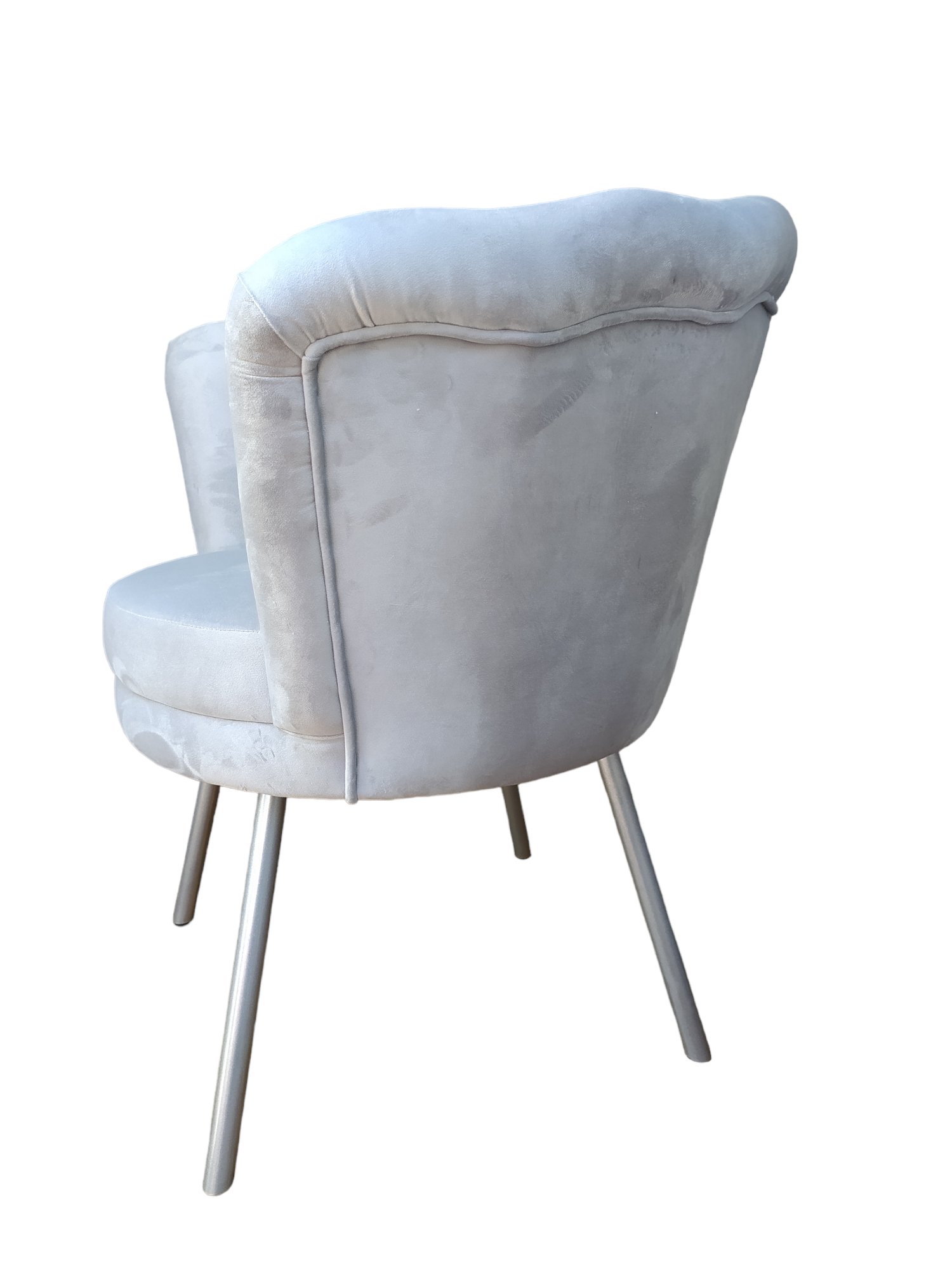 Fotel Muszelka GLAMUR JASNY POPIEL - obrazek 3