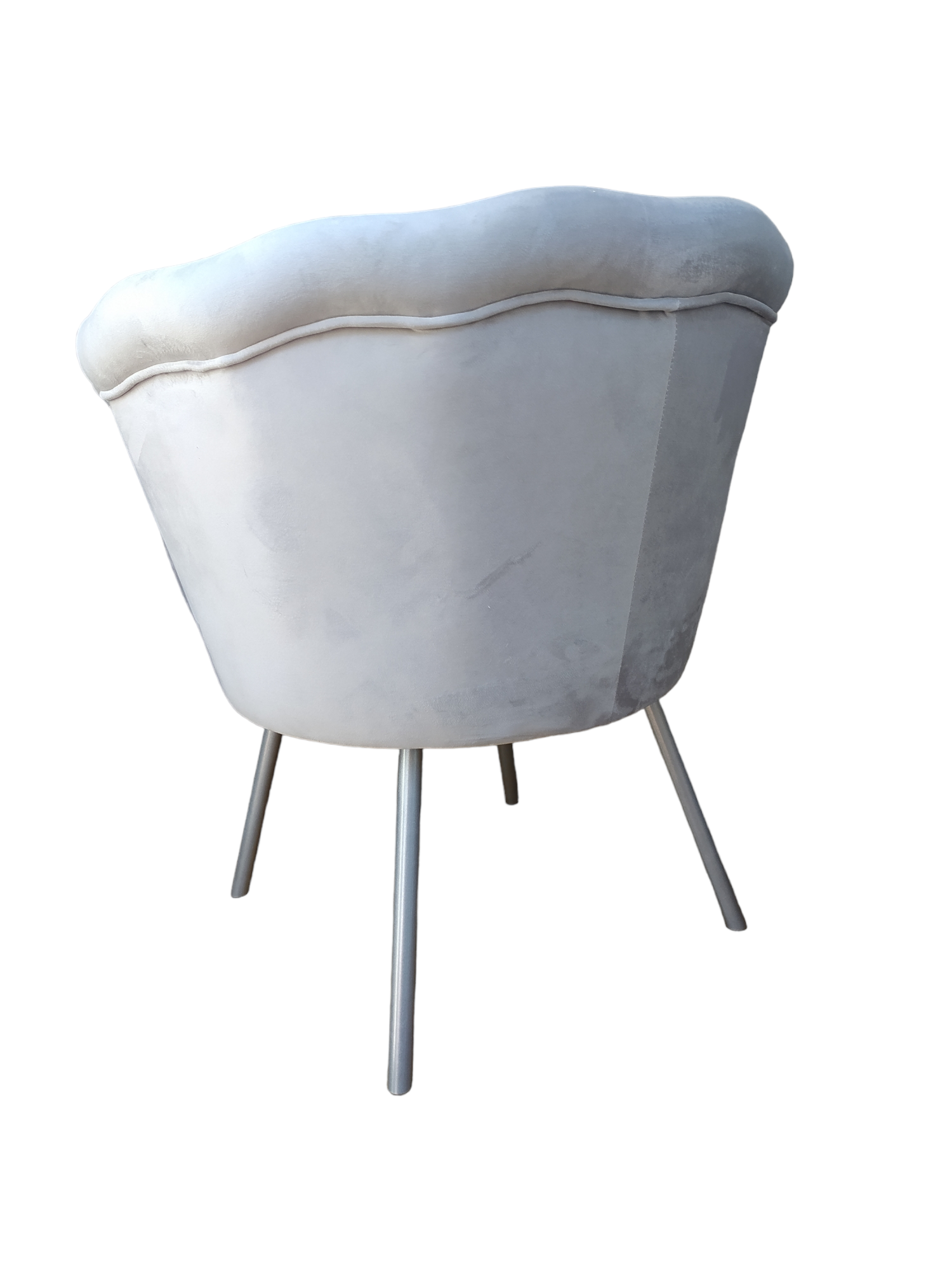 Fotel Muszelka GLAMUR JASNY POPIEL - obrazek 4