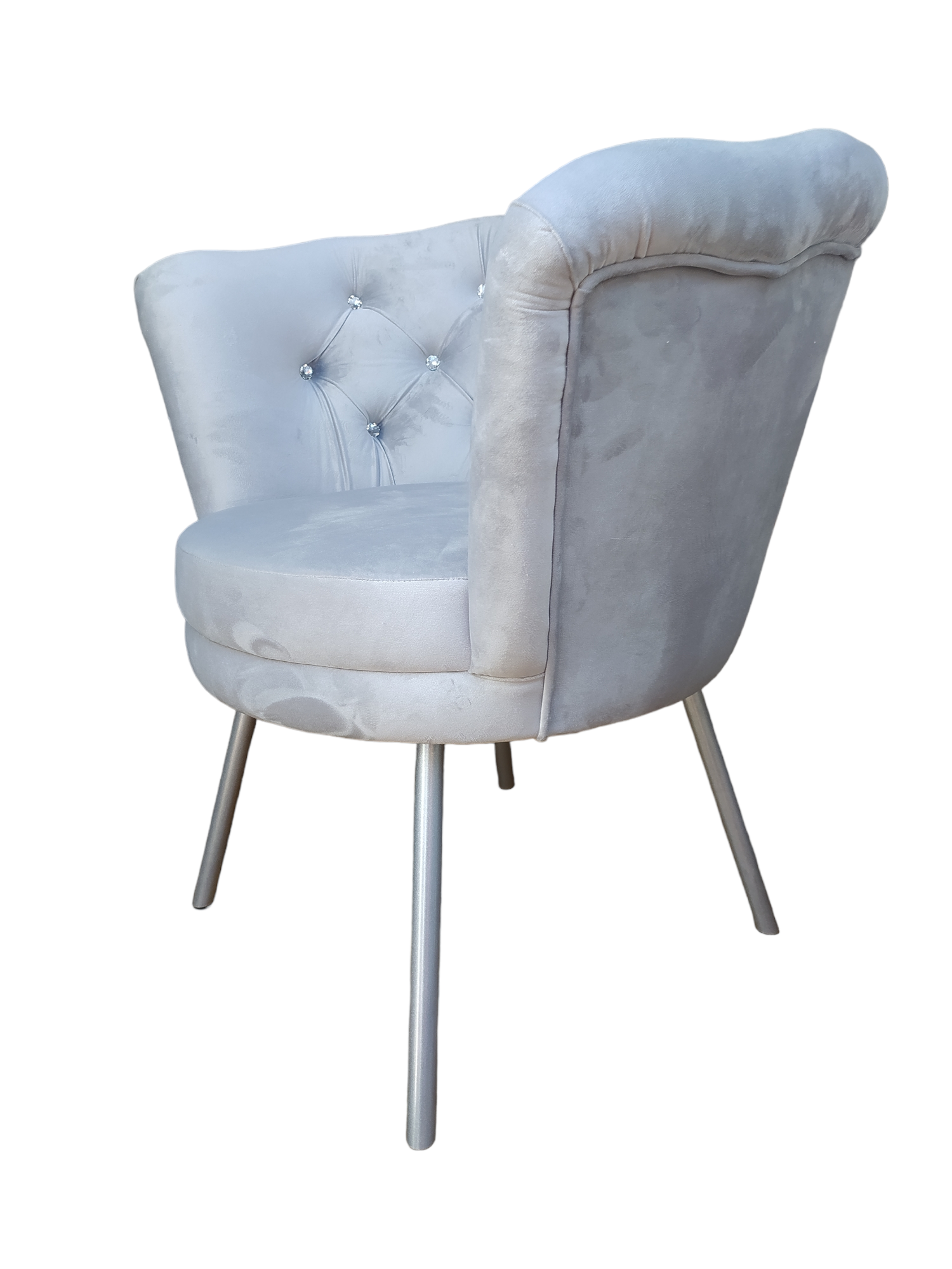 Fotel Muszelka GLAMUR JASNY POPIEL - obrazek 5