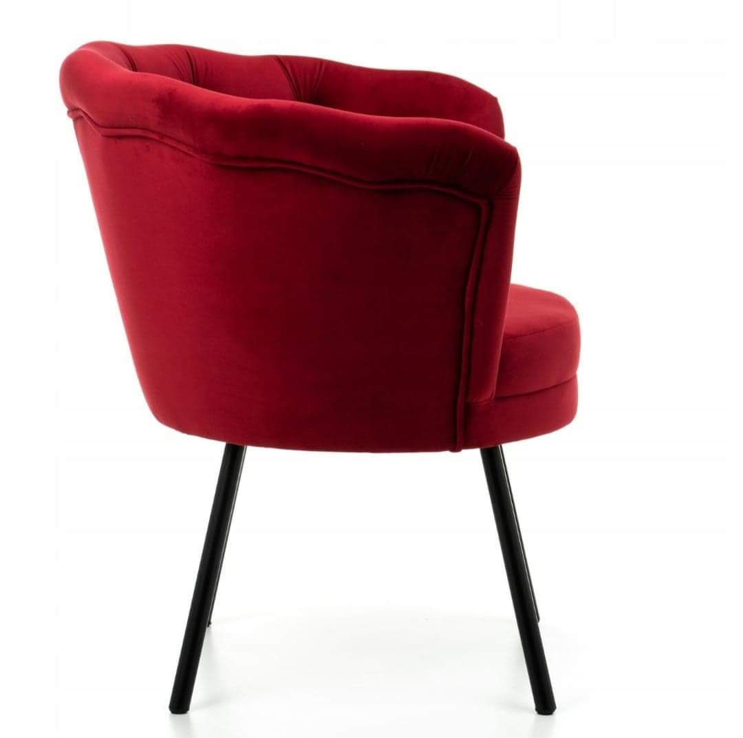 Fotel Muszelka GLAMUR BORDOWY - obrazek 4