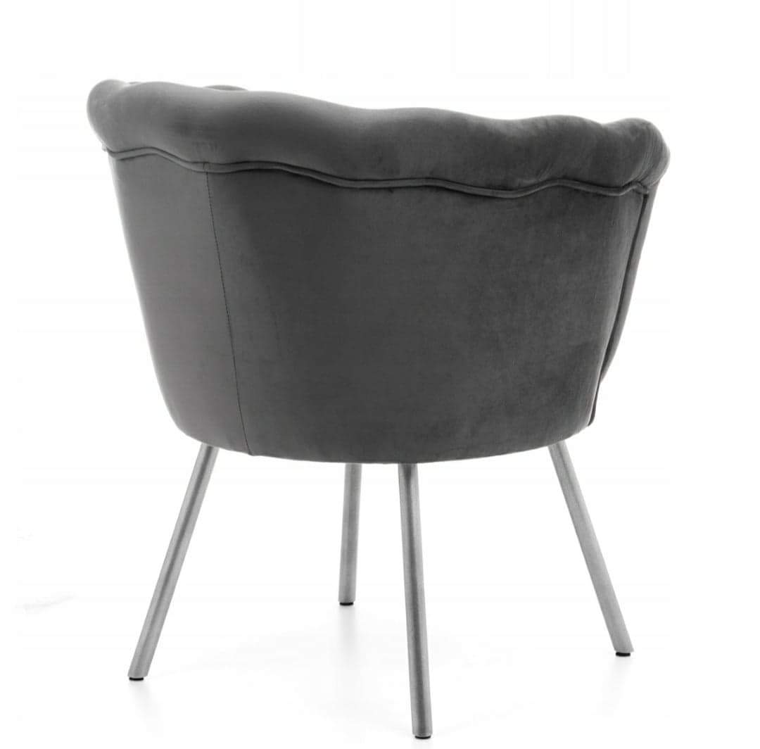 Fotel Muszelka GLAMUR CIEMNY POPIEL - obrazek 4