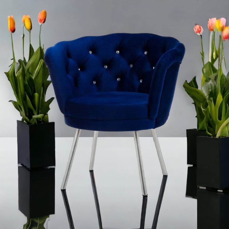 Fotel Muszelka GLAMUR GRANATOWY