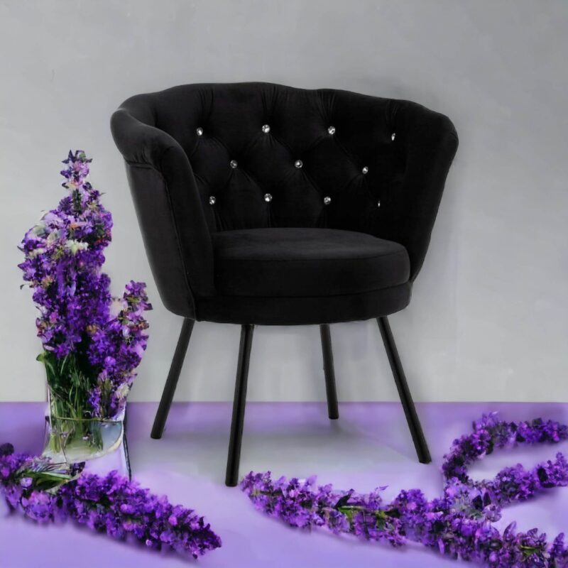 Fotel Muszelka GLAMOUR CZARNY