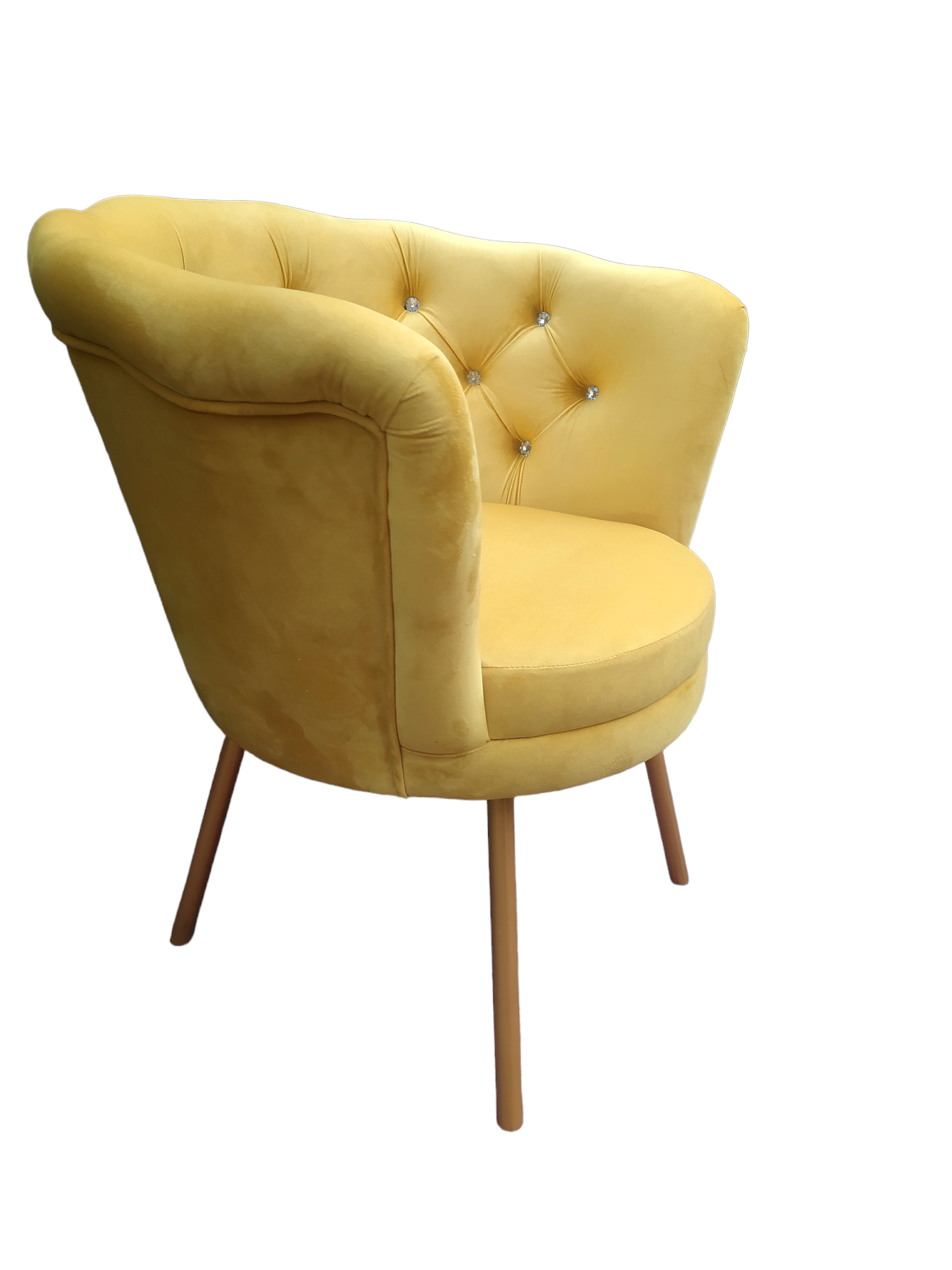 Fotel Muszelka Glamour Kanarkowy - obrazek 4