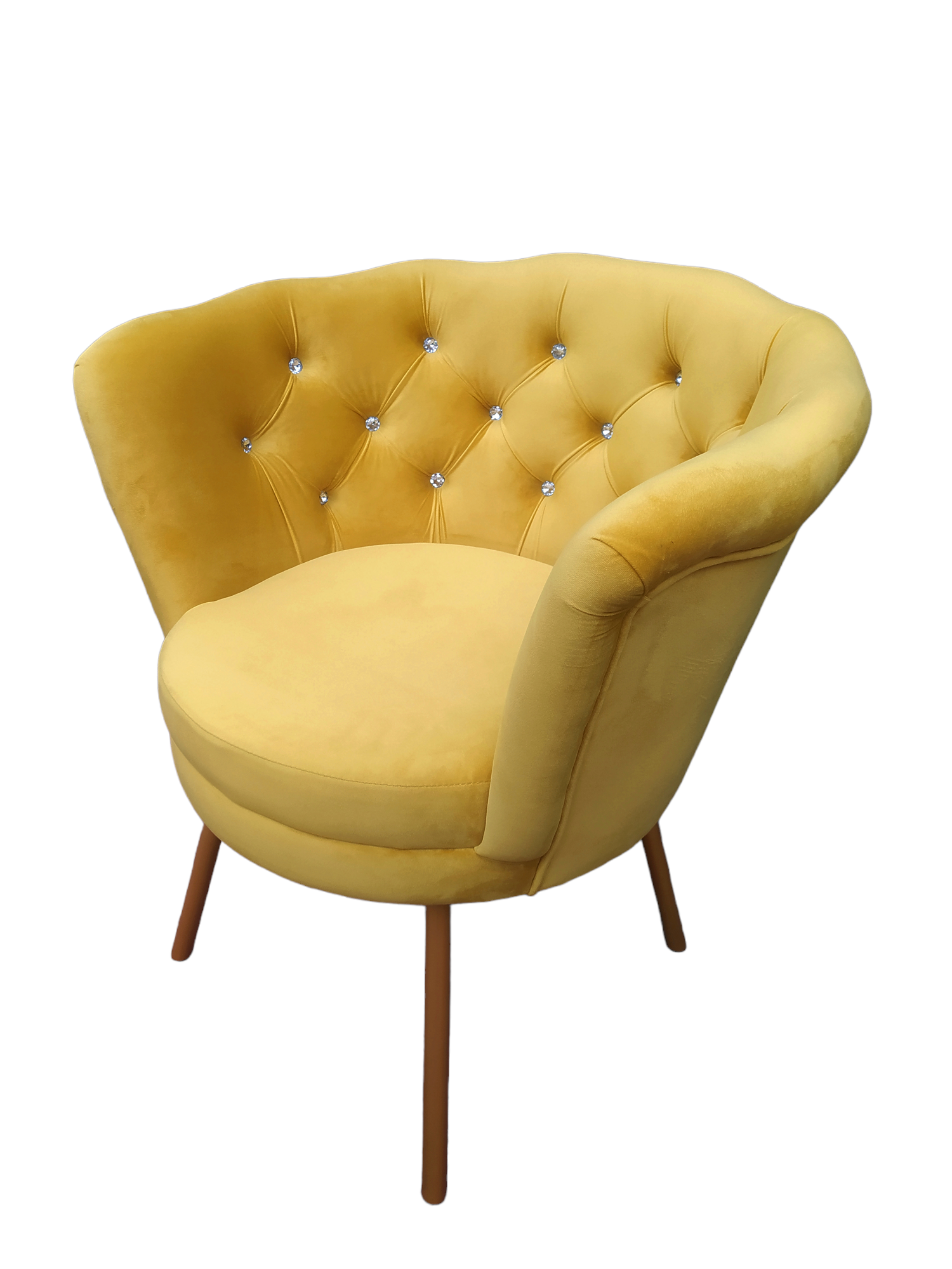 Fotel Muszelka Glamour Kanarkowy - obrazek 2