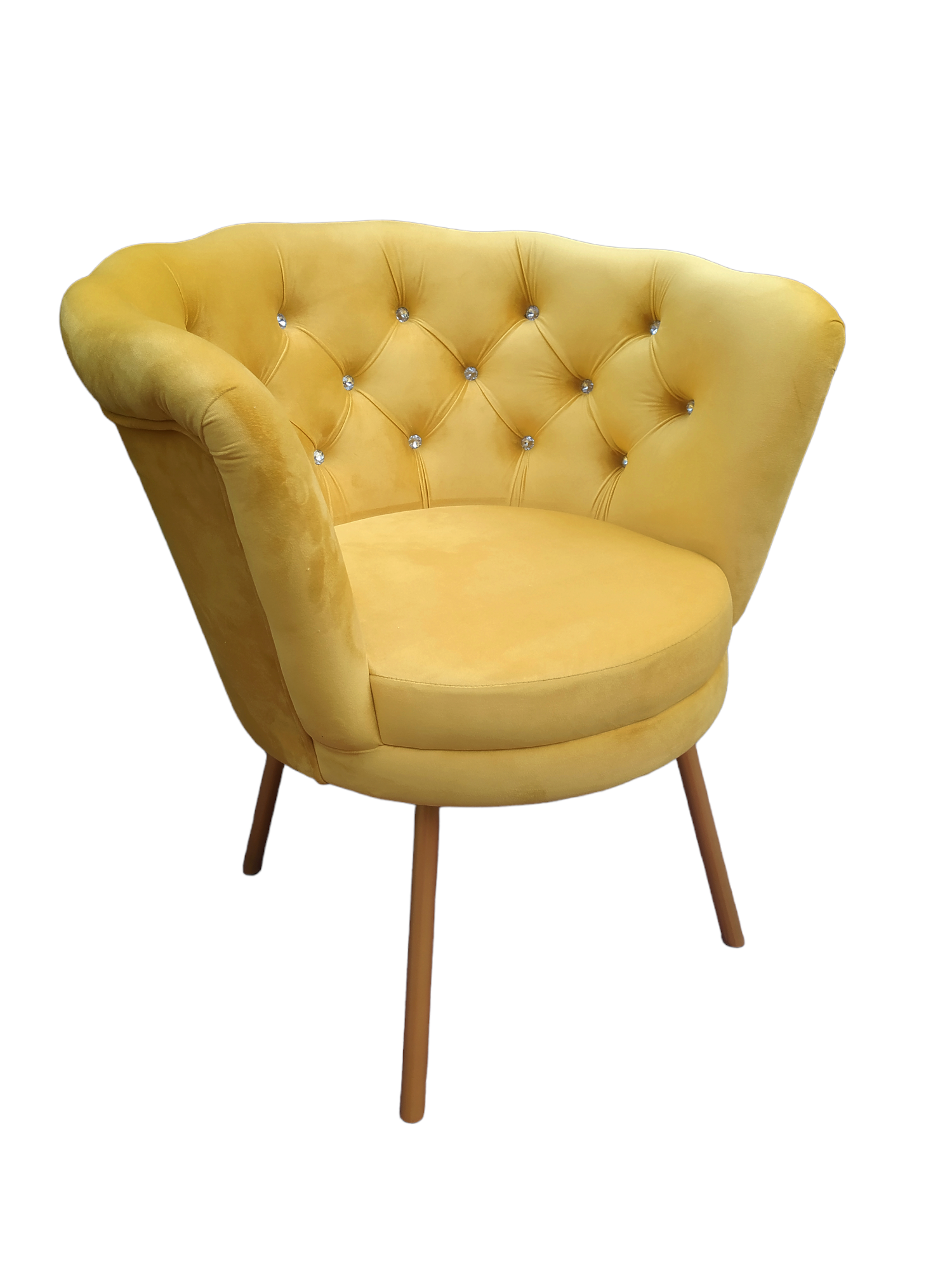 Fotel Muszelka Glamour Kanarkowy - obrazek 3