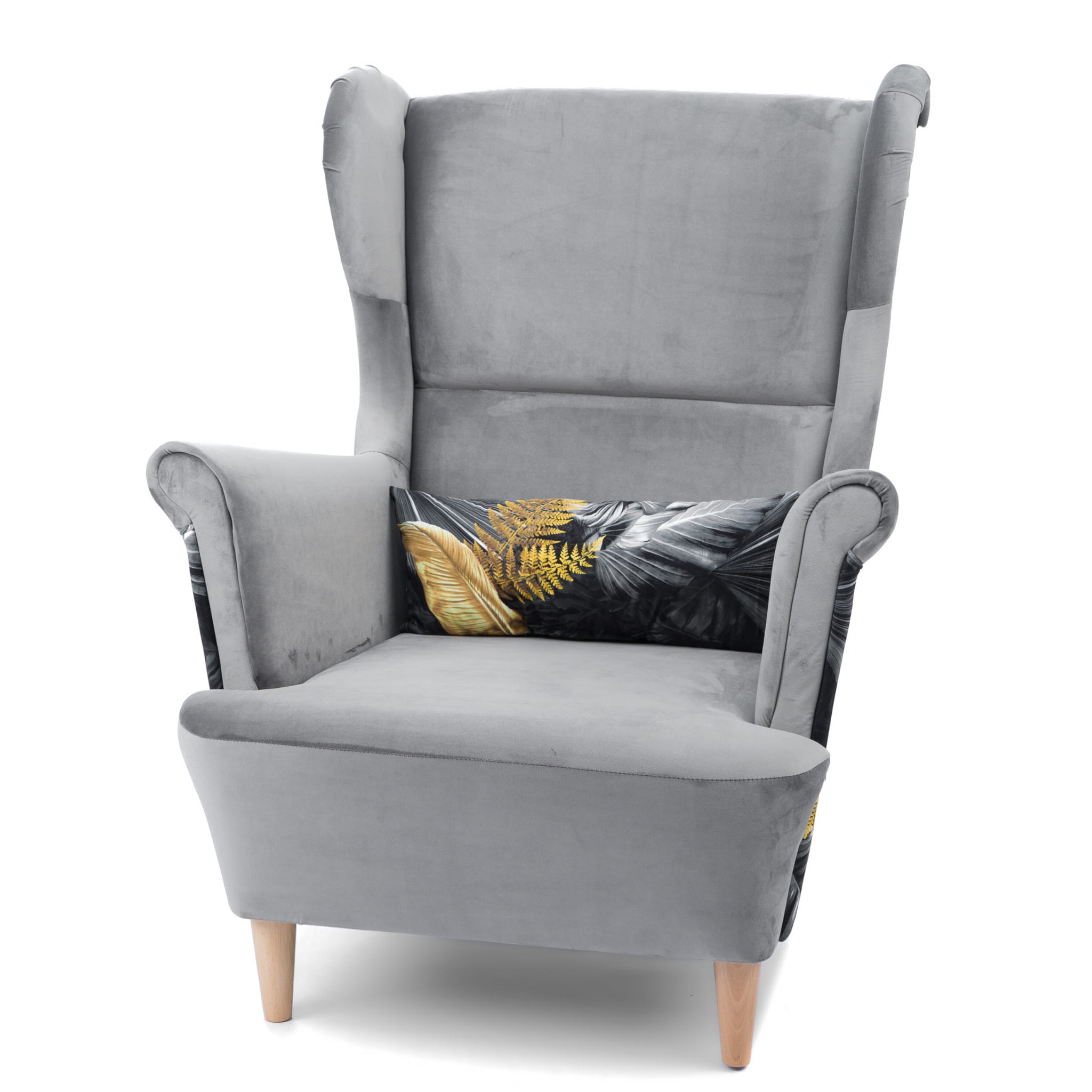 Fotel Uszak Monstera - Jasny Popiel - obrazek 5