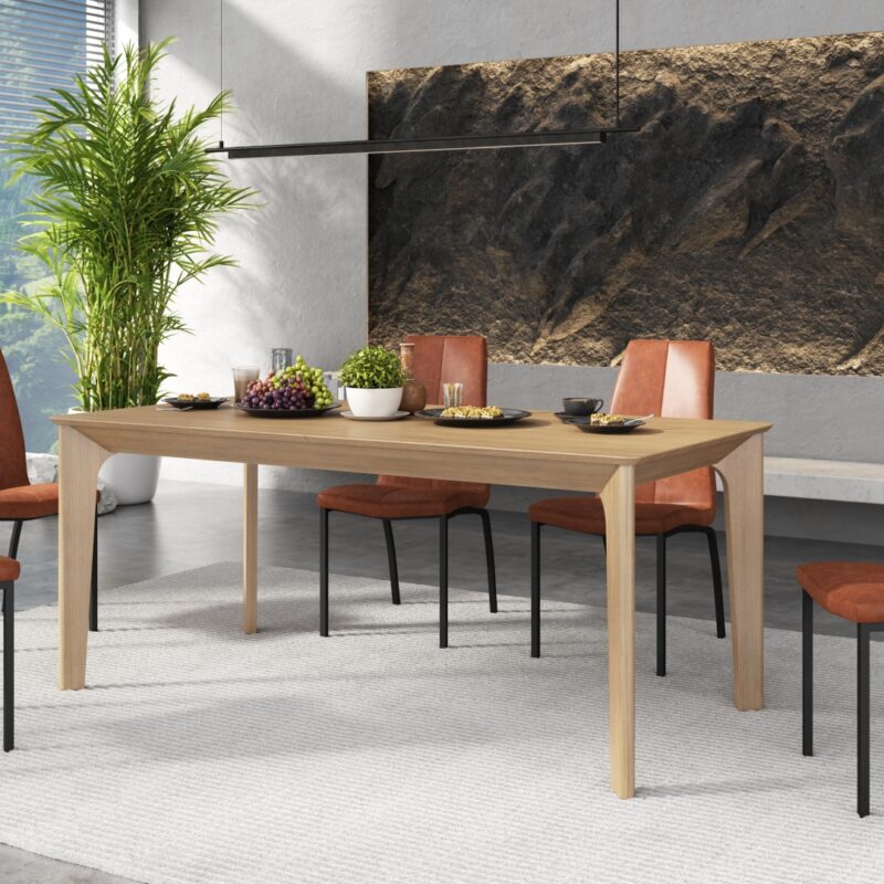 Stół BARI Dąb Naturalny 180x90 cm – Rozkładany Japandi / Skandynawski