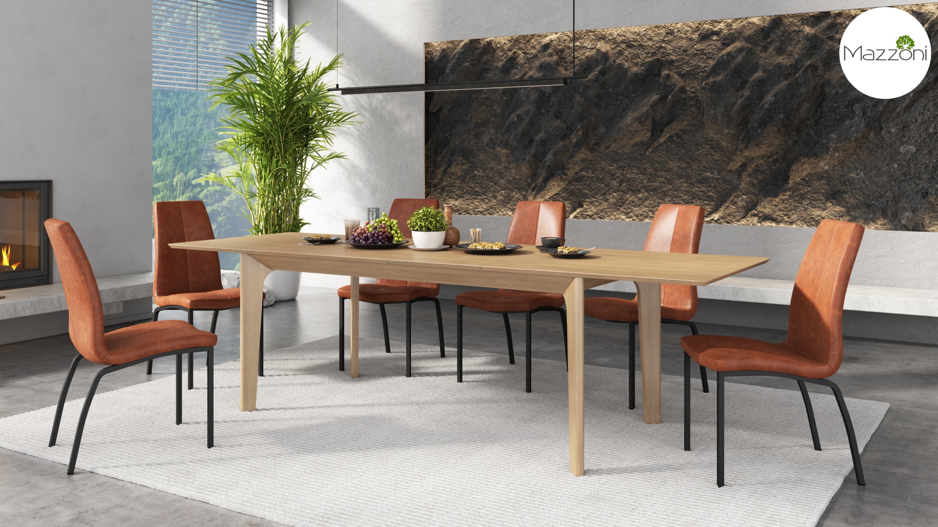 Stół BARI Dąb Naturalny 180x90 cm – Rozkładany Japandi / Skandynawski - obrazek 3