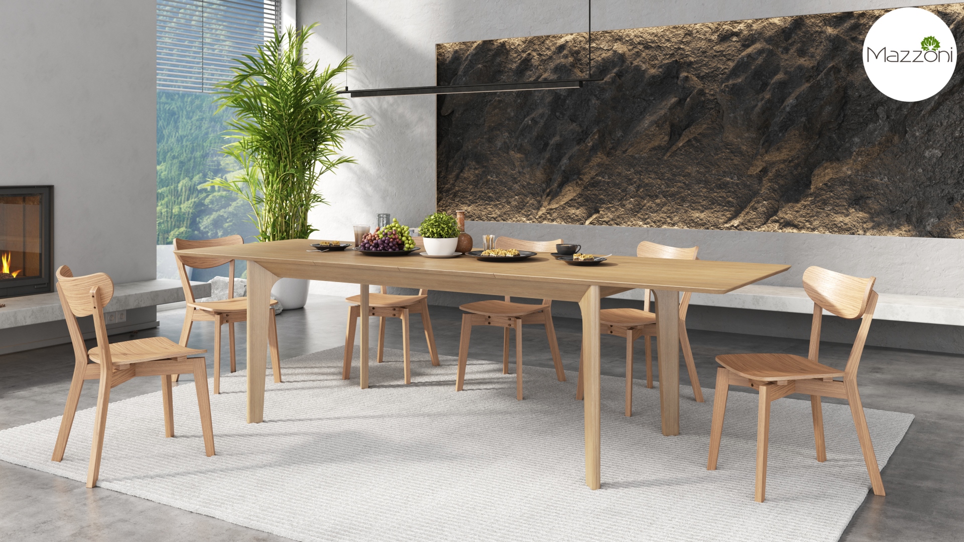 Stół BARI Dąb Naturalny 180x90 cm – Rozkładany Japandi / Skandynawski - obrazek 8