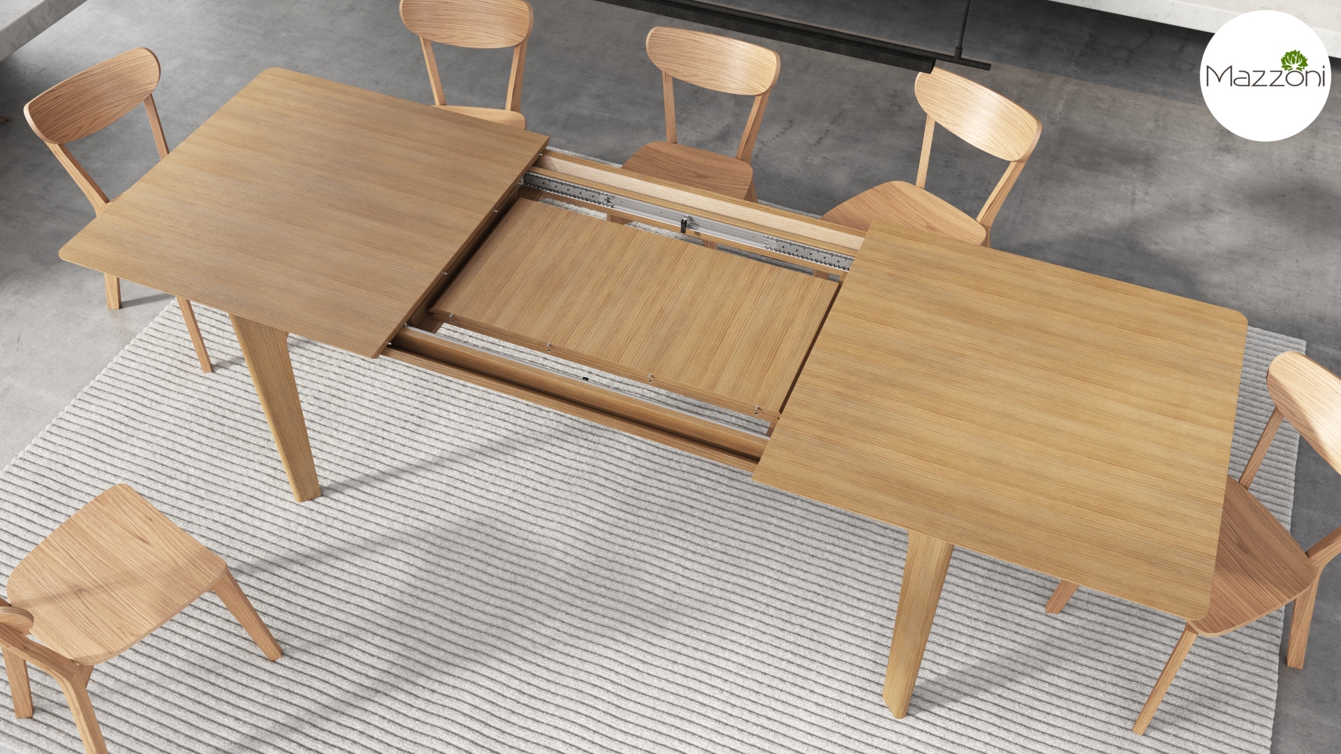 Stół BARI Dąb Naturalny 180x90 cm – Rozkładany Japandi / Skandynawski - obrazek 9