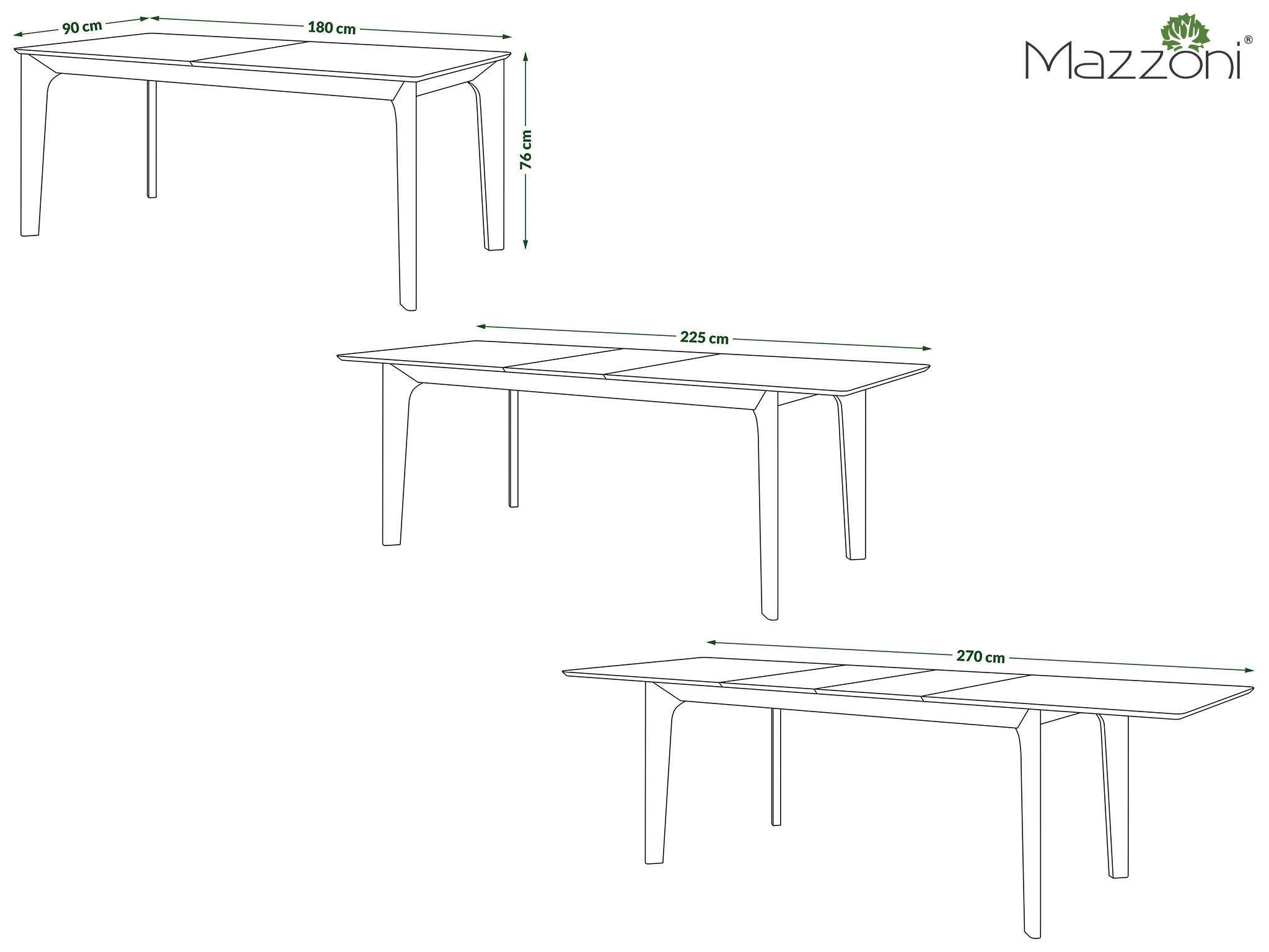 Stół BARI Dąb Orzech ( Karmelowy )180x90 cm – Rozkładany Japandi / Skandynawski - obrazek 9