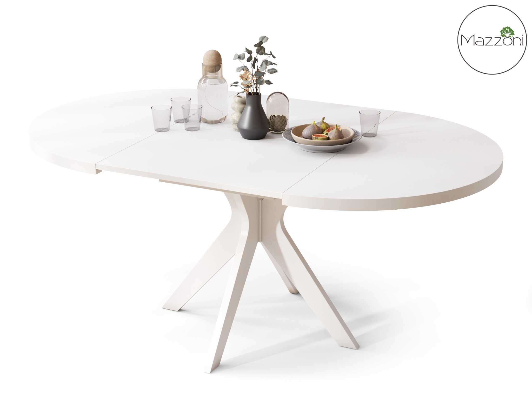 RENZO Biały - OKRĄGŁY STÓŁ Ø110 ROZKŁADANY DO 180 cm | DO KUCHNI JADALNI SALONU RETRO - obrazek 7