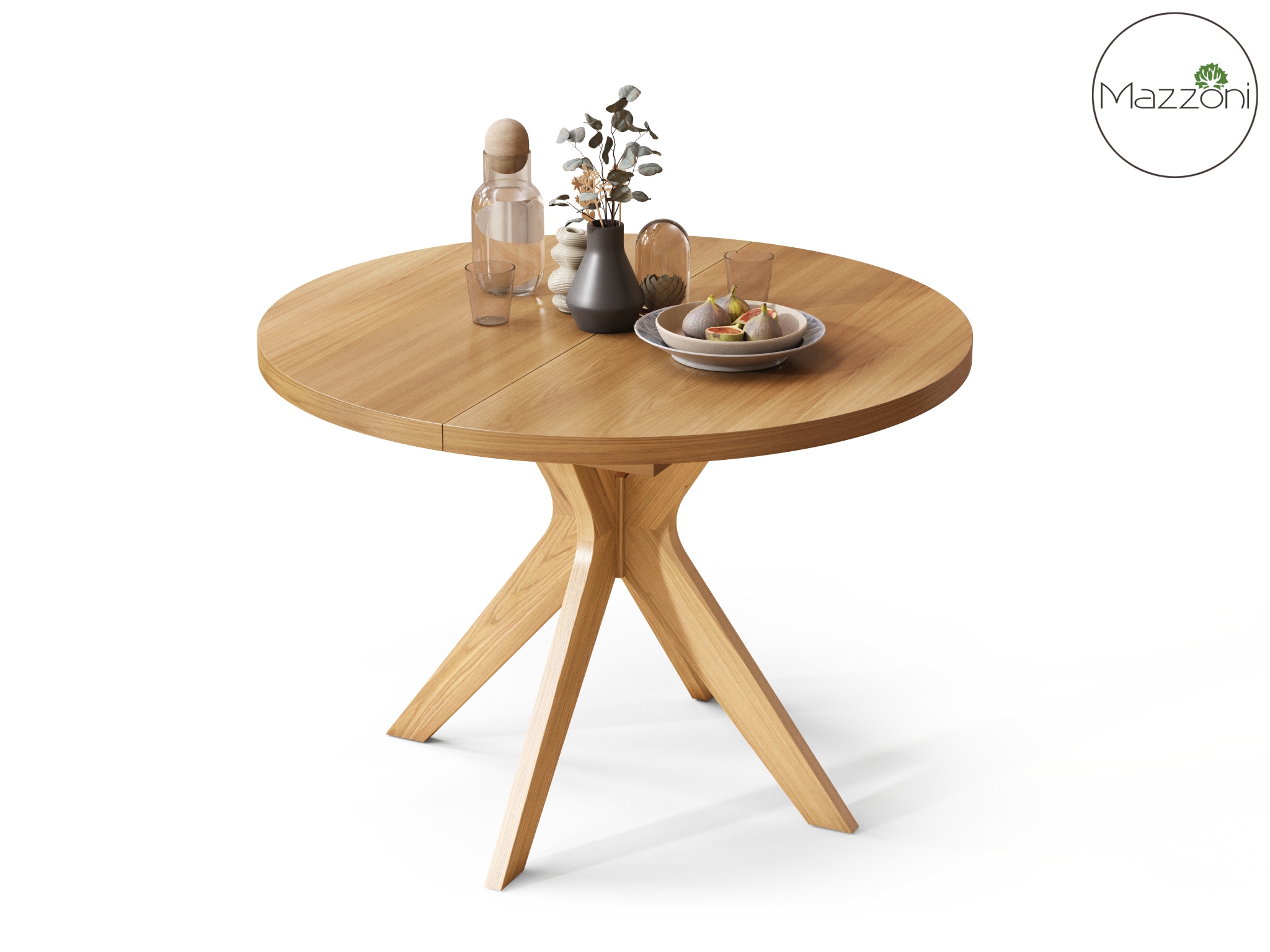 RENZO Dąb Naturalny - OKRĄGŁY DREWNIANY STÓŁ Ø110 ROZKŁADANY DO 180 cm | DO KUCHNI JADALNI SALONU RETRO - obrazek 6