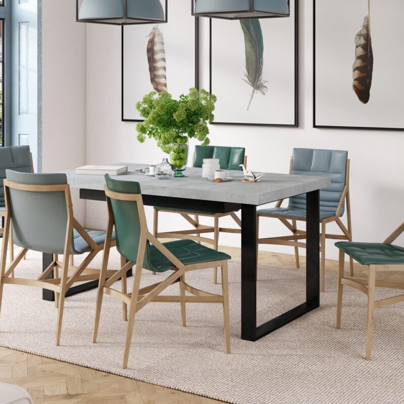 Stół loftowy AVELLA Beton Jasny Atelier – rozkładany stół do salonu i jadalni do 310 cm