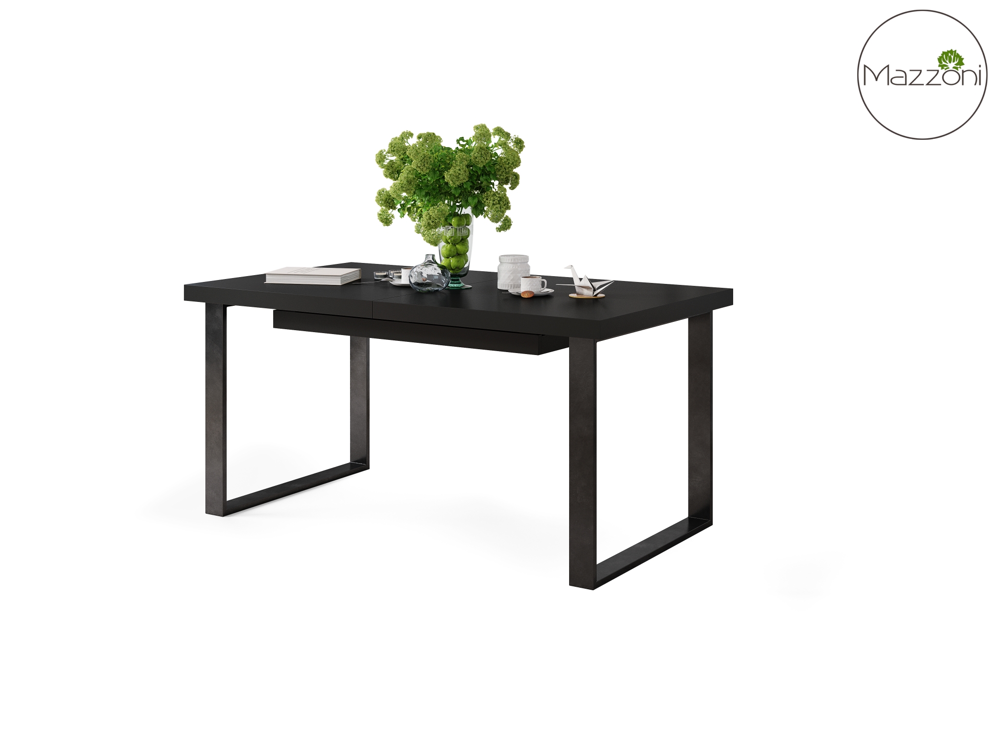 Stół loftowy AVELLA Czarny Mat – rozkładany stół do salonu i jadalni do 310 cm - obrazek 6