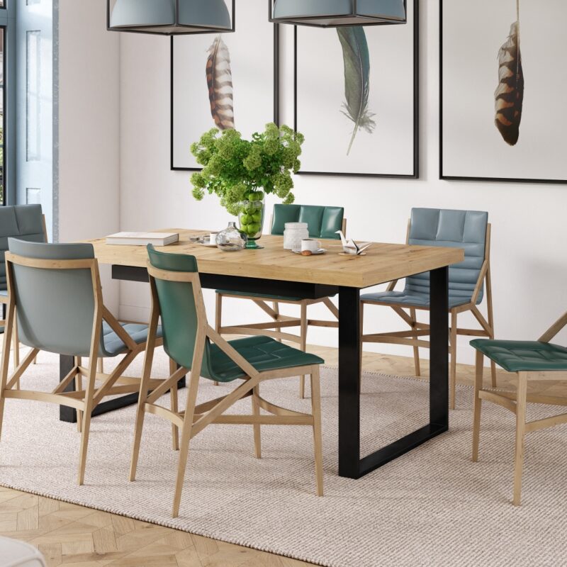 Stół loftowy AVELLA Dąb Artisan – rozkładany stół do salonu i jadalni do 310 cm