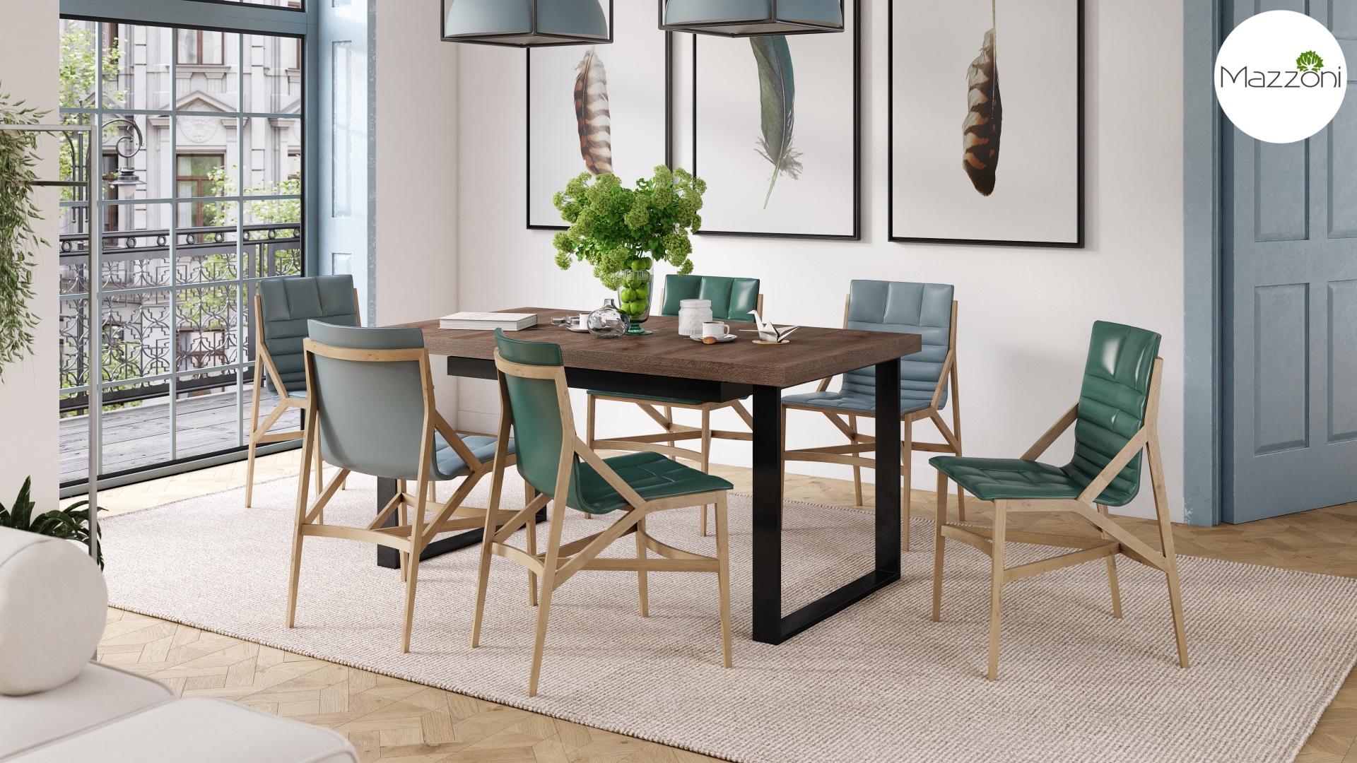 Stół loftowy AVELLA Dąb Brązowy – rozkładany stół do salonu i jadalni do 310 cm