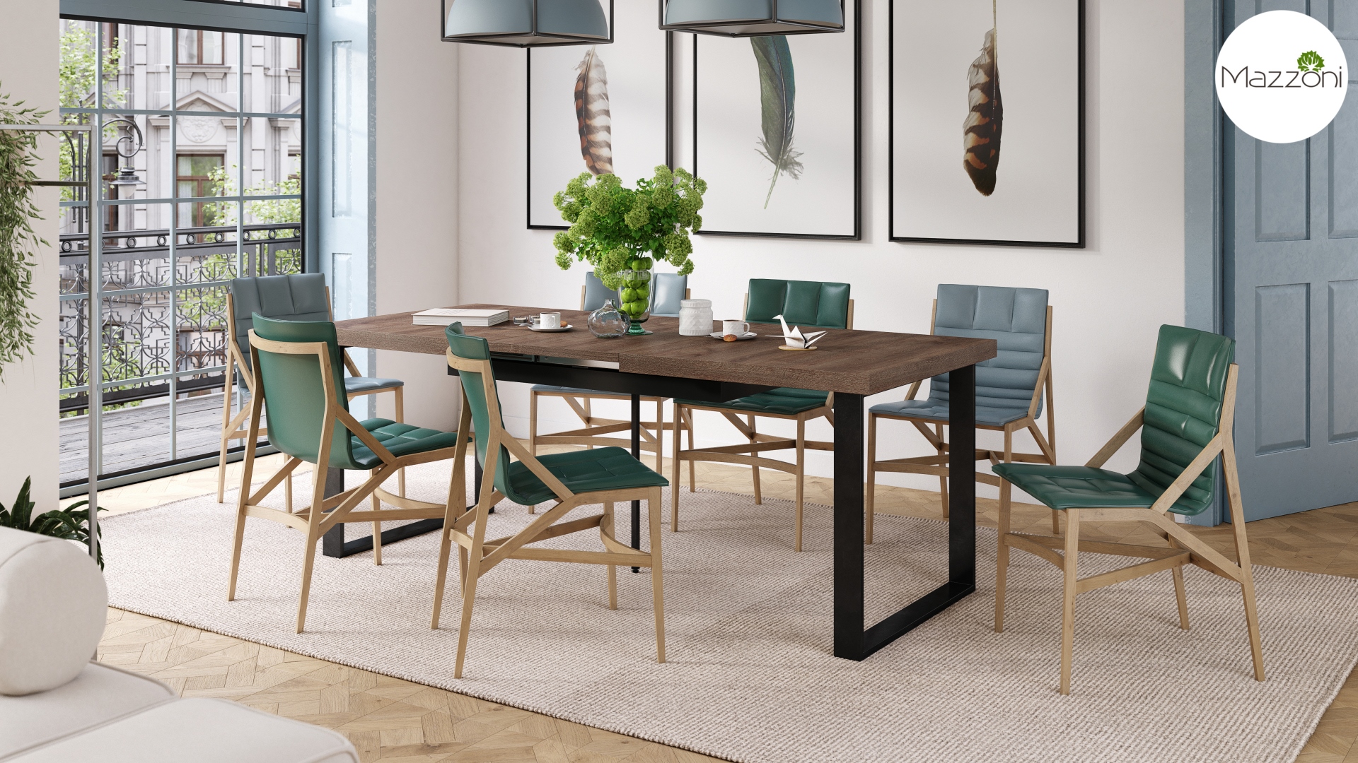 Stół loftowy AVELLA Dąb Brązowy – rozkładany stół do salonu i jadalni do 310 cm - obrazek 2