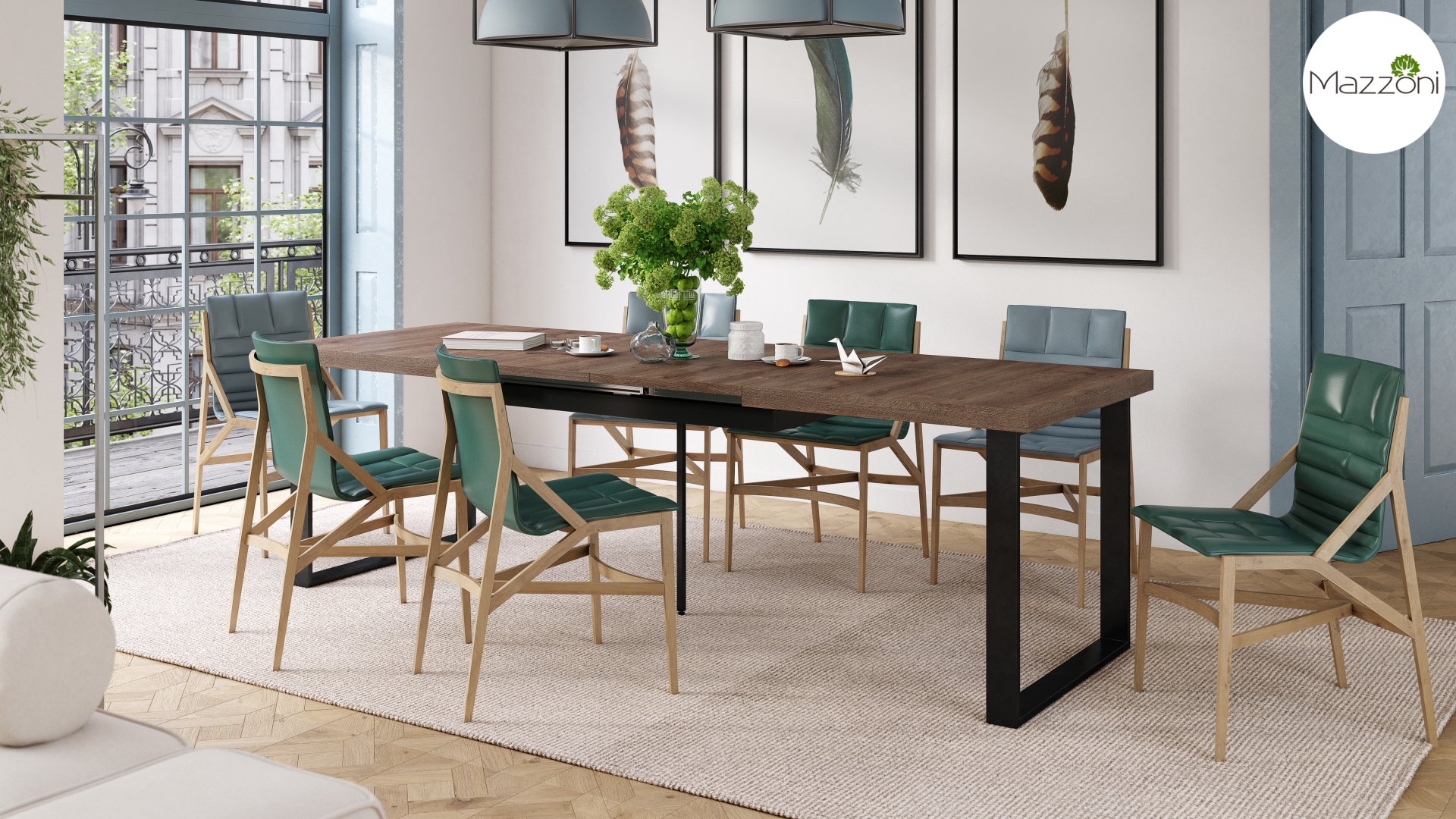 Stół loftowy AVELLA Dąb Brązowy – rozkładany stół do salonu i jadalni do 310 cm - obrazek 3