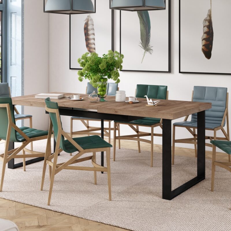 Stół loftowy AVELLA Dąb Craft Tobacco – rozkładany stół do salonu i jadalni do 310 cm