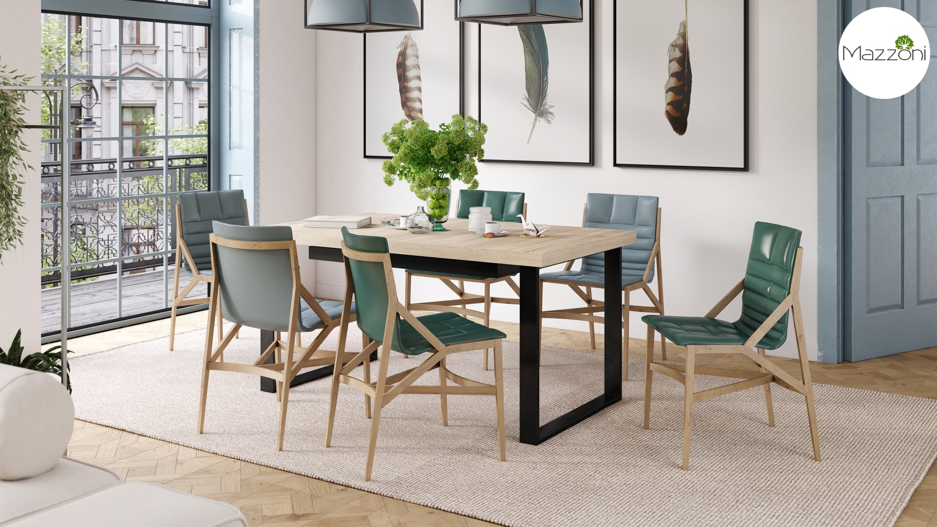 Stół loftowy AVELLA Dąb Sonoma– rozkładany stół do salonu i jadalni do 310 cm - obrazek 2