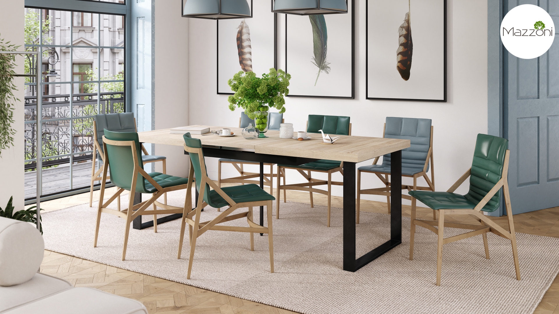 Stół loftowy AVELLA Dąb Sonoma– rozkładany stół do salonu i jadalni do 310 cm - obrazek 3