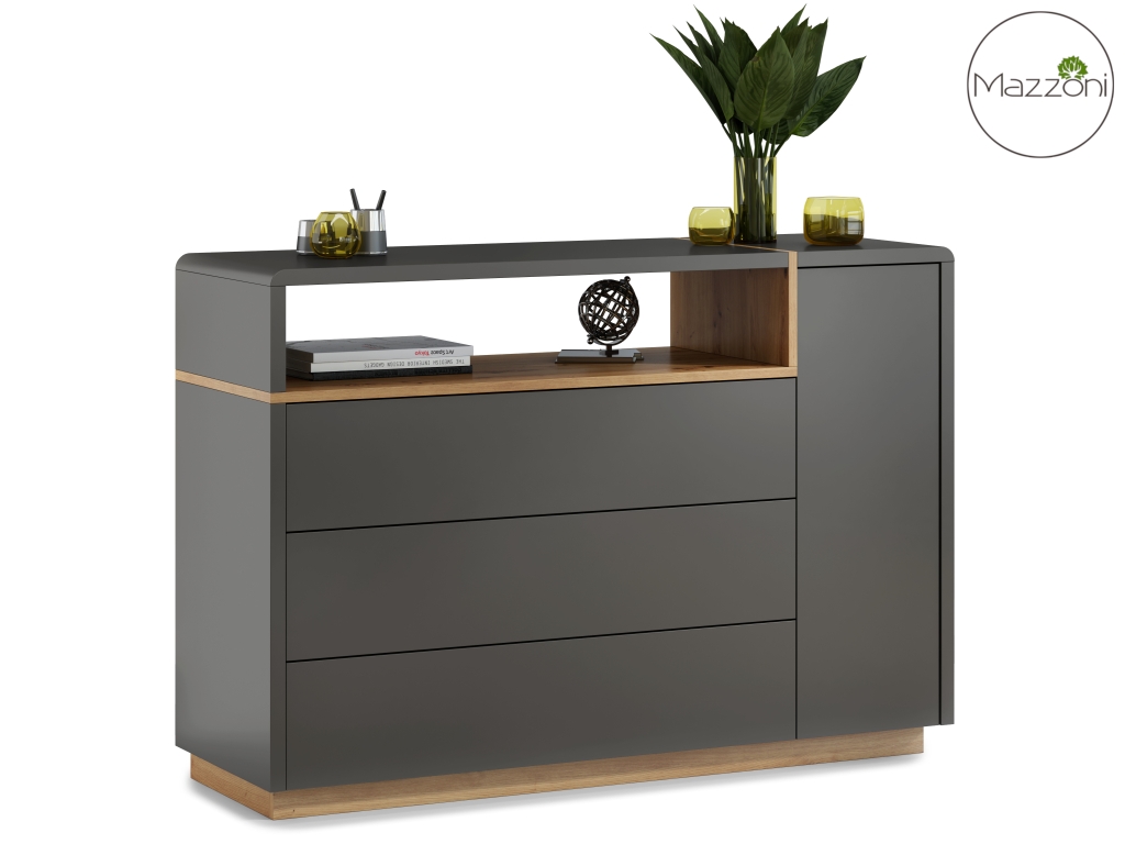 Komoda FOLK K-135 Antracyt / Dąb Artisan