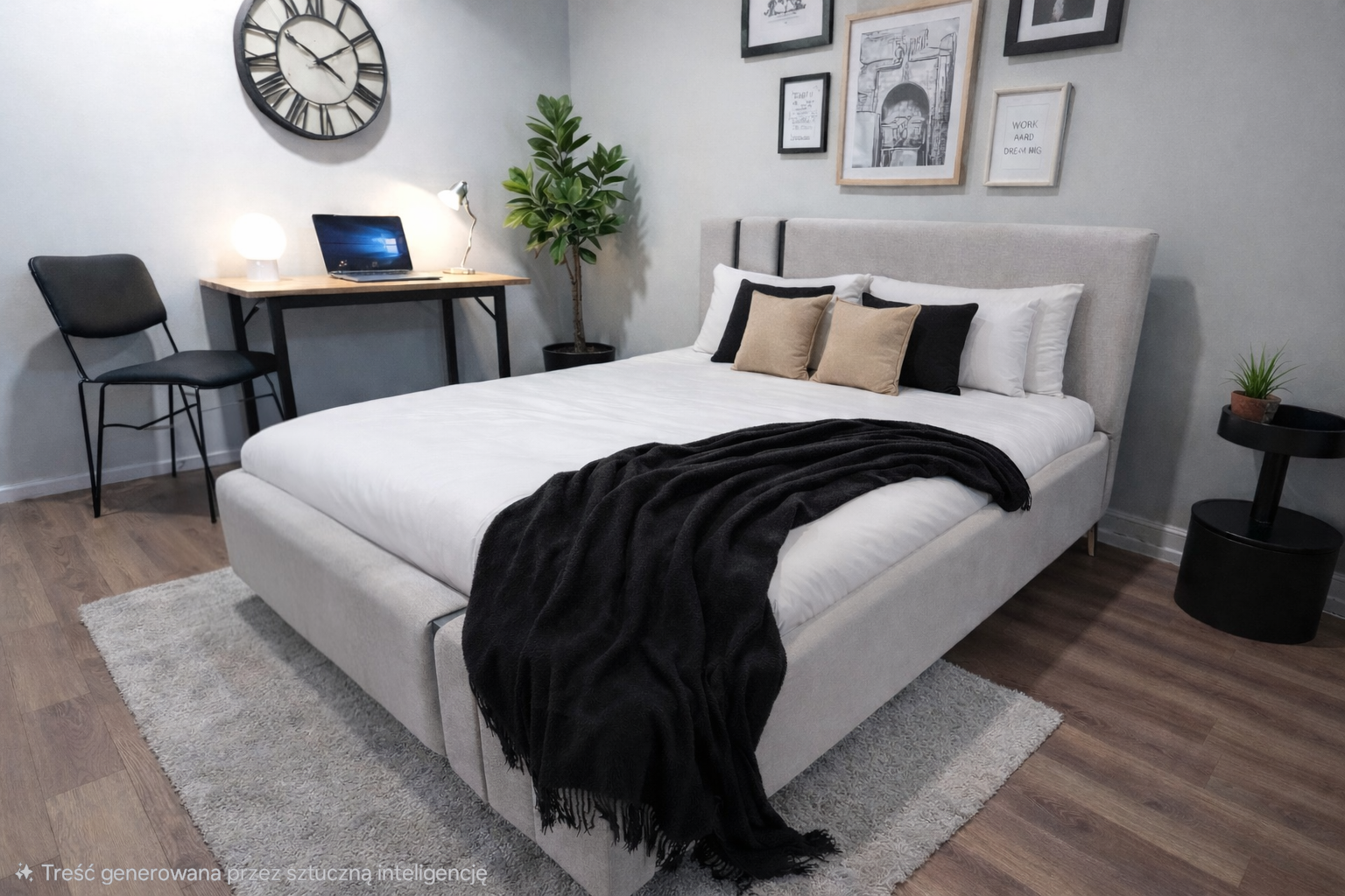 Łóżko tapicerowane AURELIA 140x200 z pojemnikiem – tkanina Prado, nowoczesne