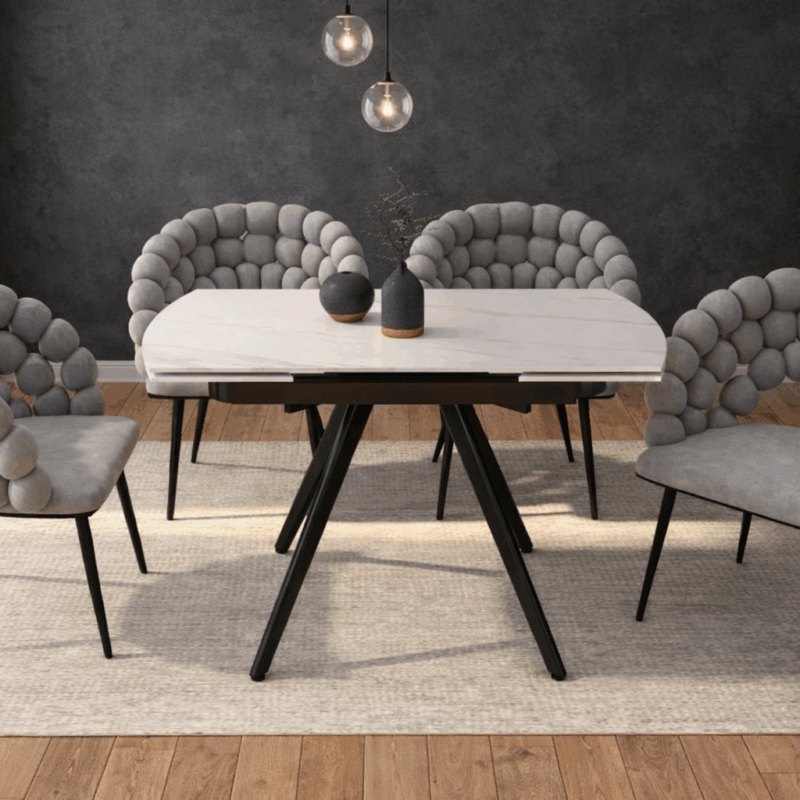 Stół rozkładany ATOS  biały marmur