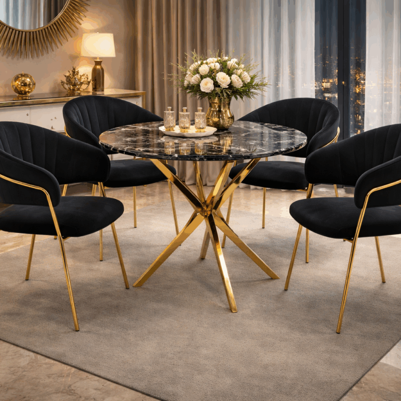 Krzesło PARIS czarne Velvet